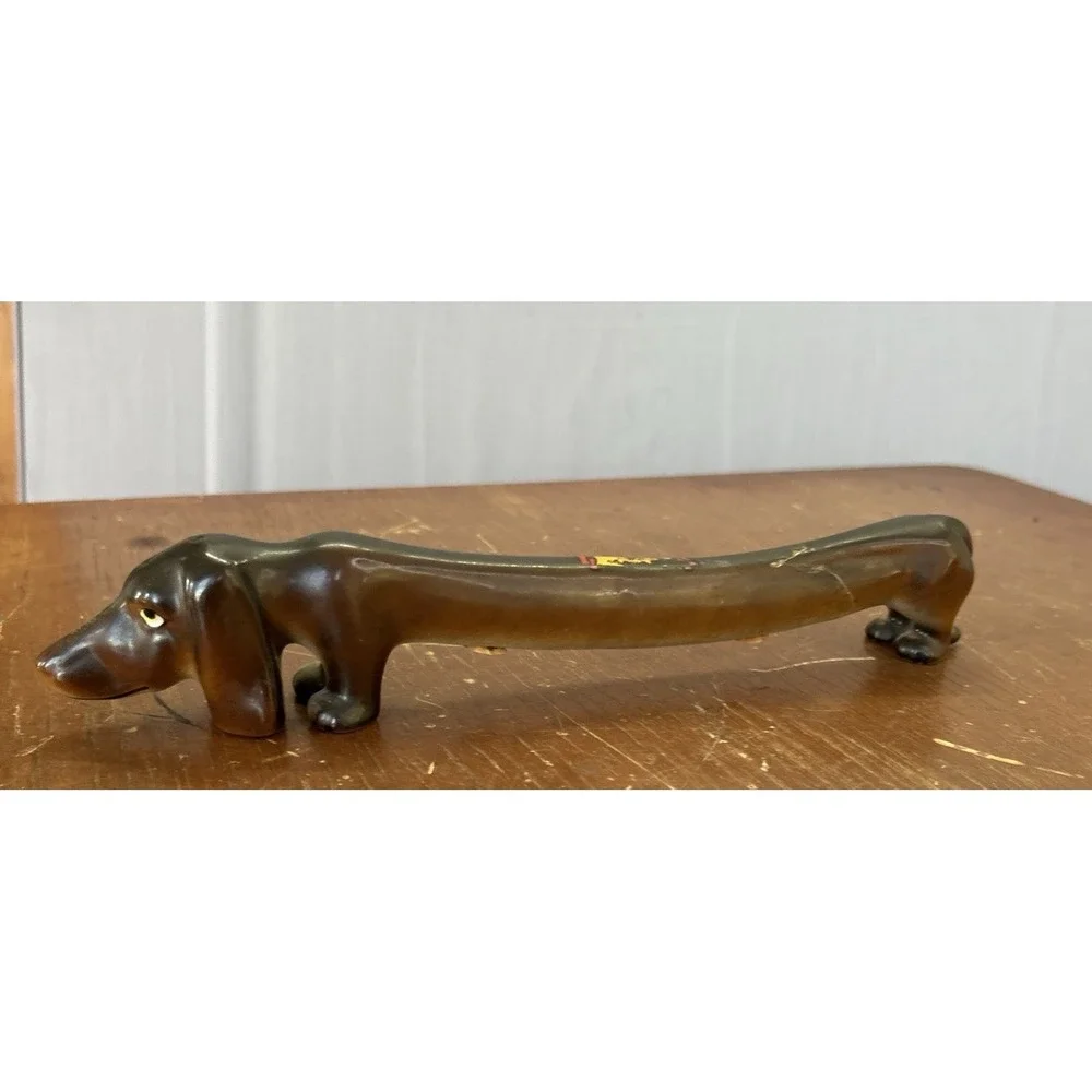 Vintage Dachshund Salt And Pepper Shaker Japan READ Stretch Mid Century